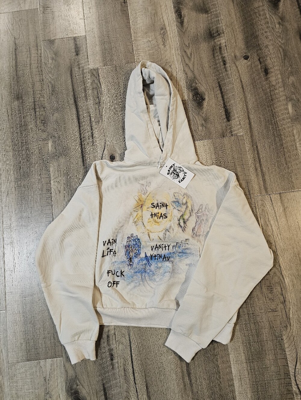 NWT Cream Saint Vanity F#$ck Off Hoodie Size Small